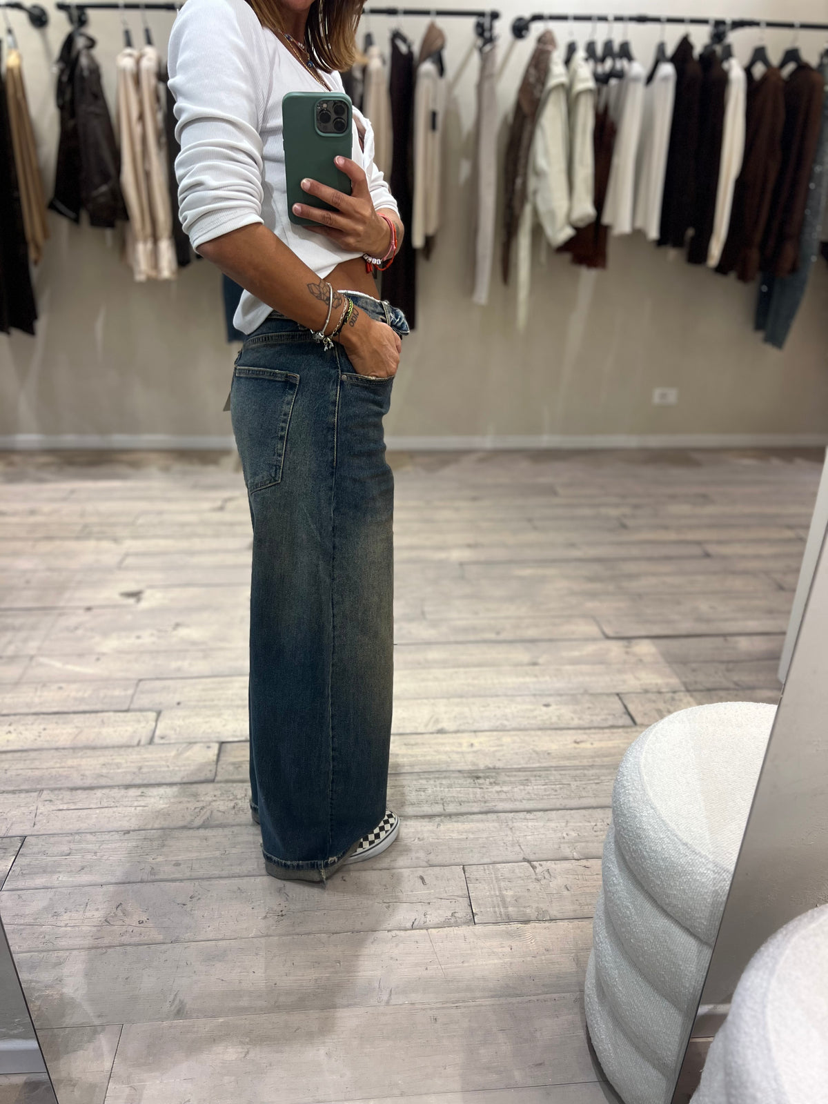 Jeans lavaggio the cintura girata