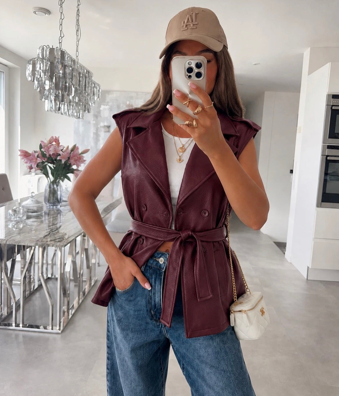 Gilet simipelle bordeaux
