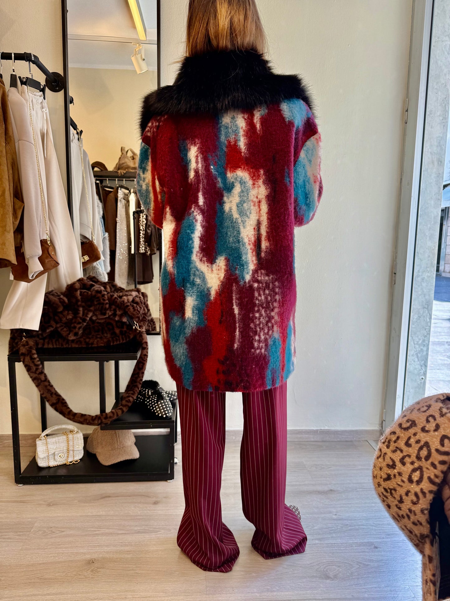 Cappotto lana multicolor