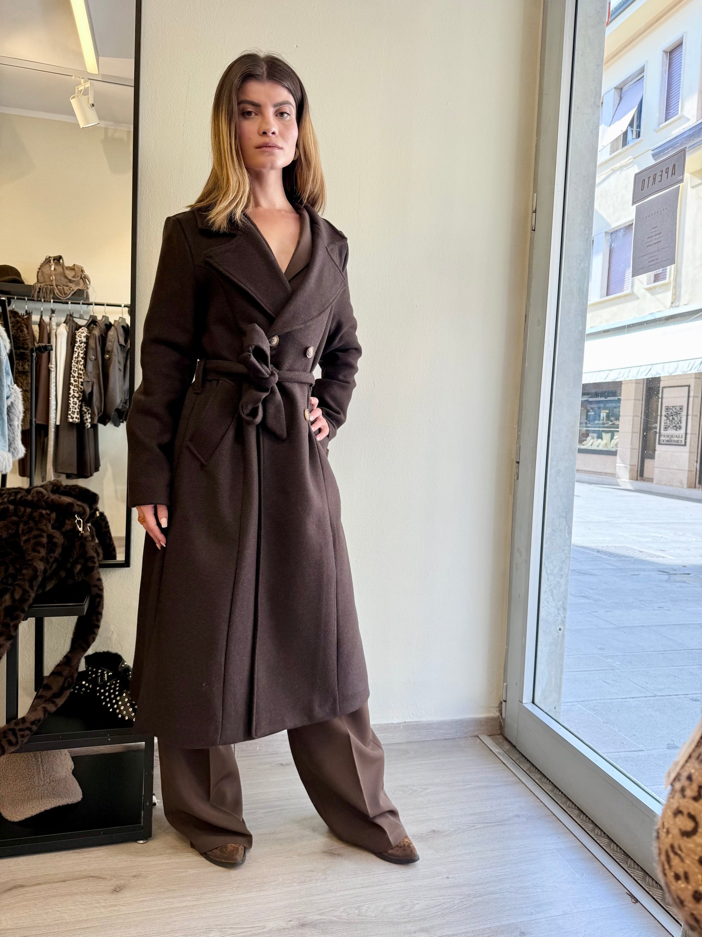 Cappotto doppiopetto in lana