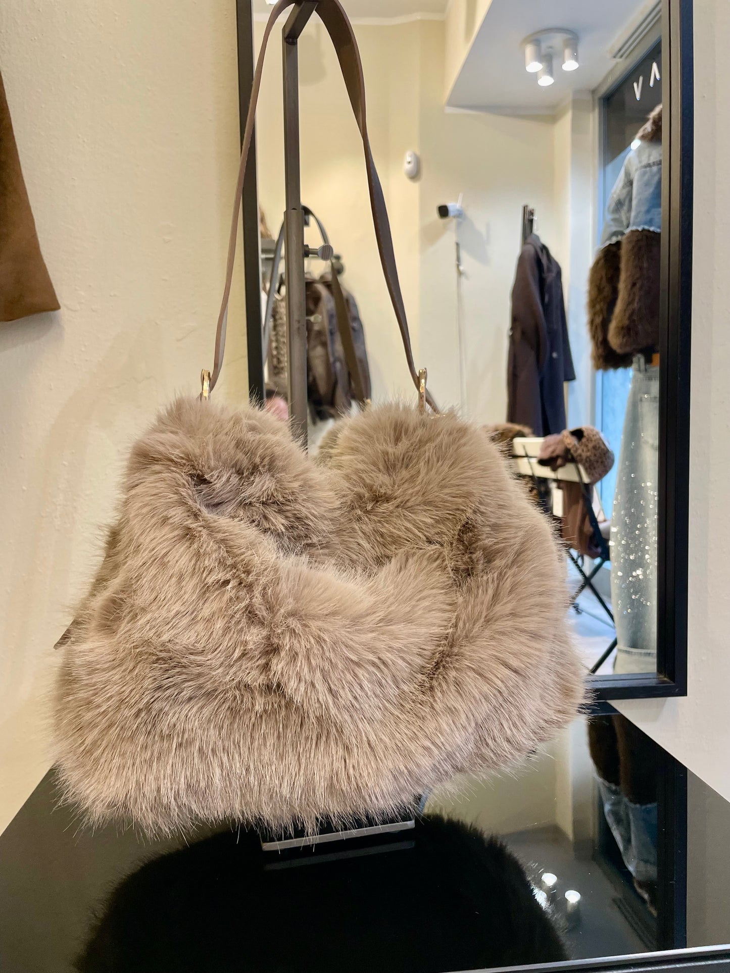 Borsa a spalla pelliccia