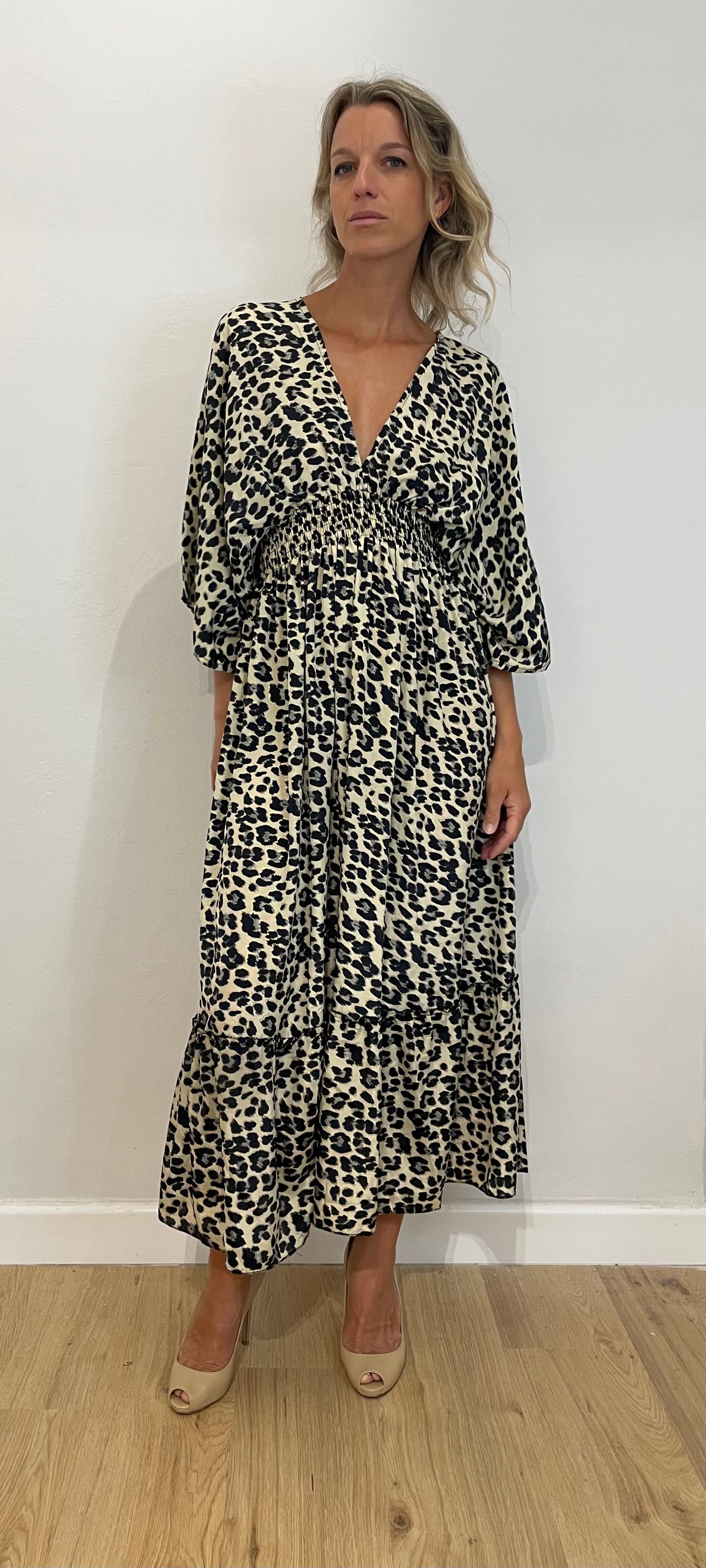 Maxi abito leopardato