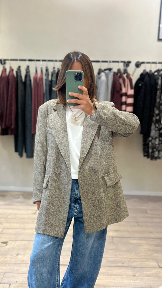 Blazer sale e pepe grigio chiaro
