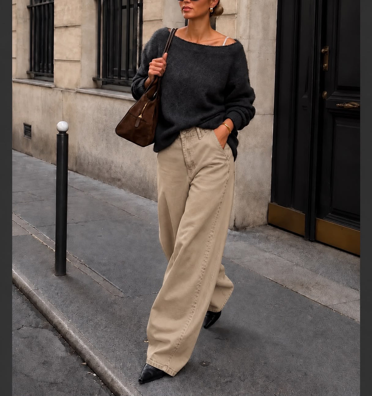 Pantalone beige Baloon tasca America