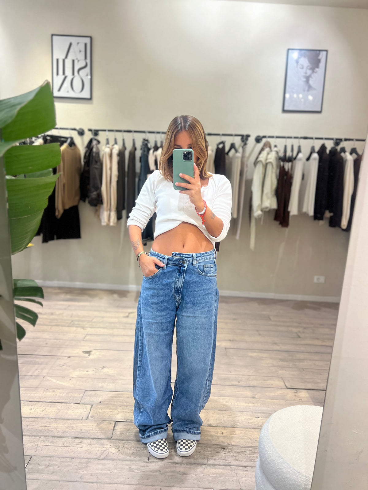 Jeans Baloon bottone spostato