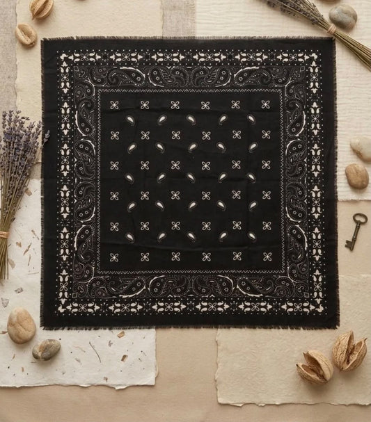Foulard stampa bandana nero