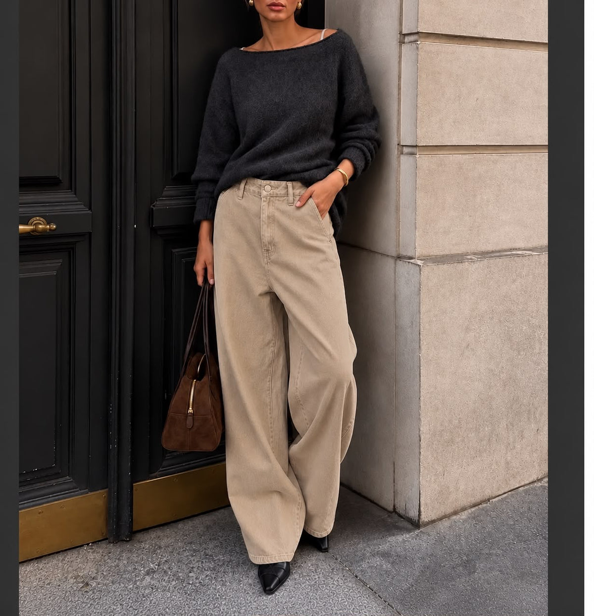 Pantalone beige Baloon tasca America