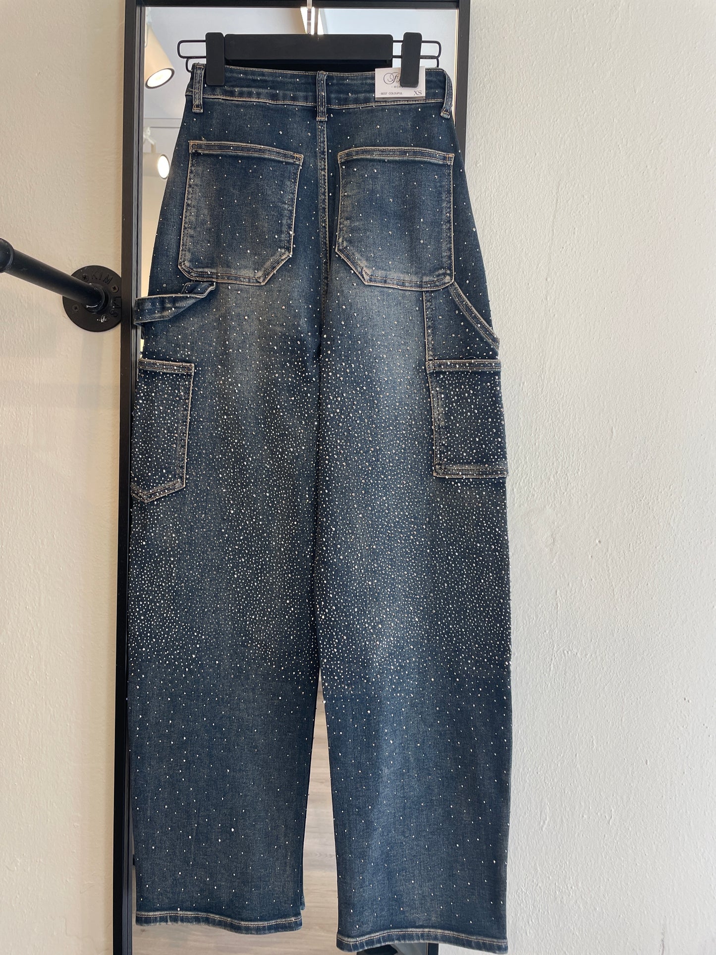 Jeans sabbiato blu glitter