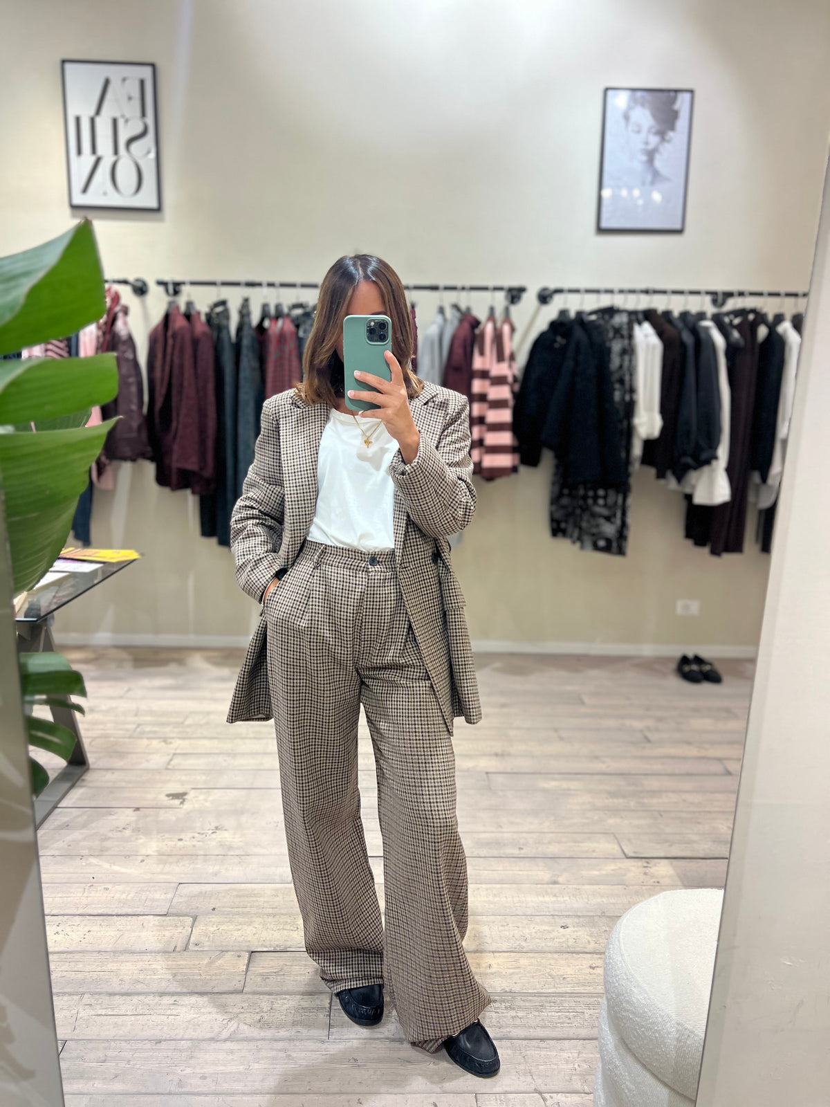 Completo giacca pantalone piedepool beige marrone
