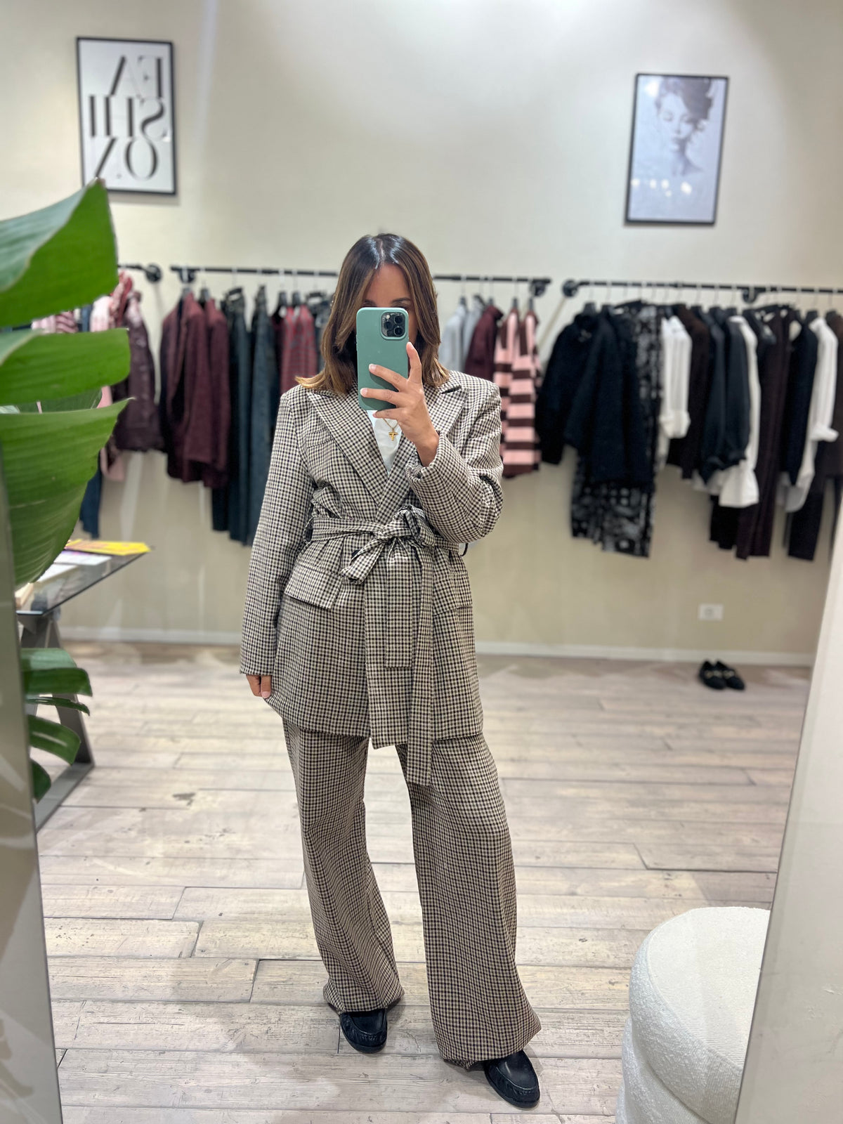 Completo giacca pantalone piedepool beige marrone
