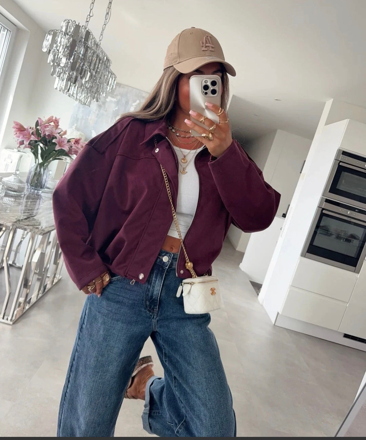 Bomber eco camoscio bordeaux
