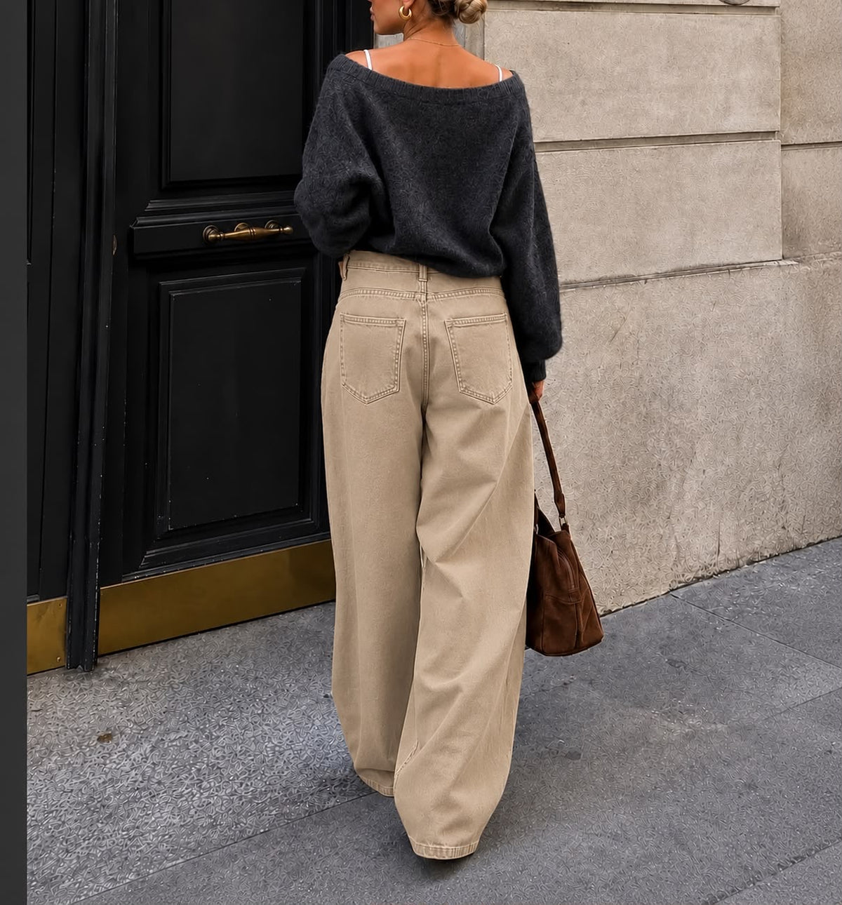Pantalone beige Baloon tasca America