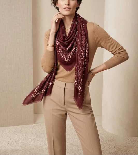 Foulard stampa bandana burgundy