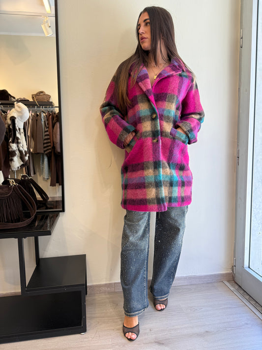 Cappotto lana multicolor