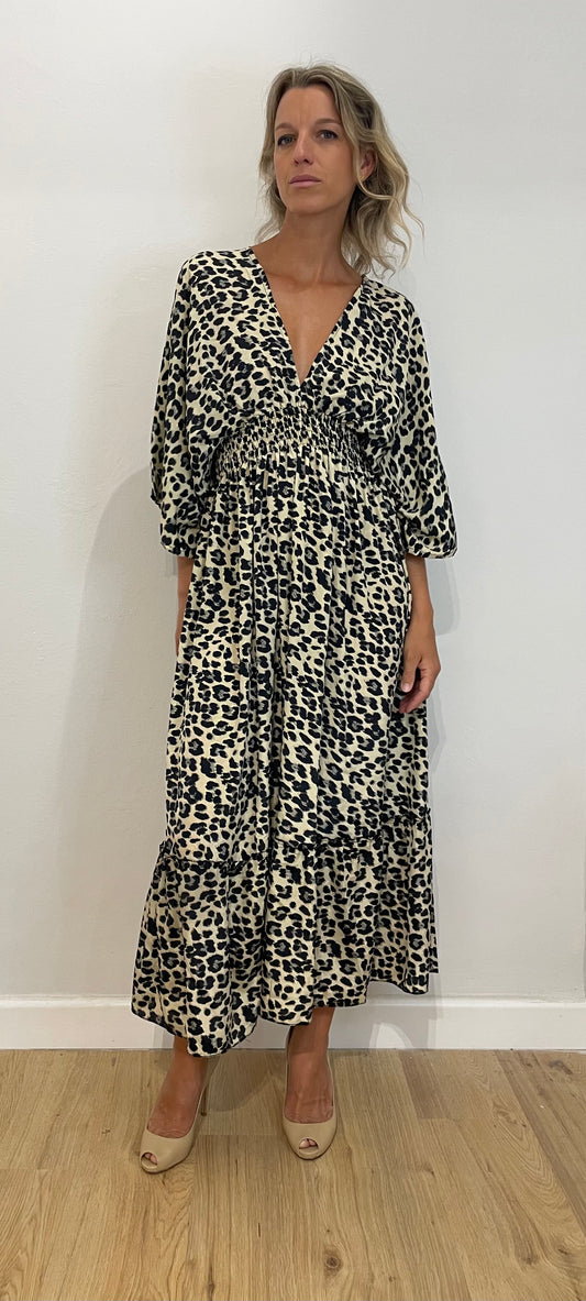Maxi abito leopardato