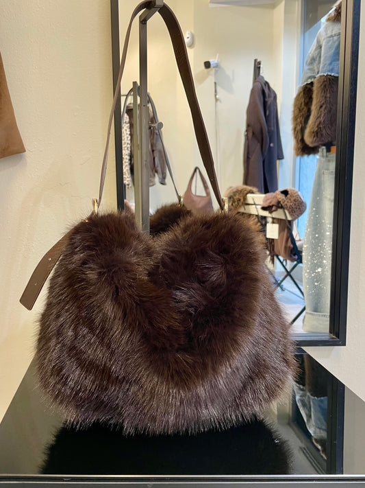 Borsa a spalla pelliccia