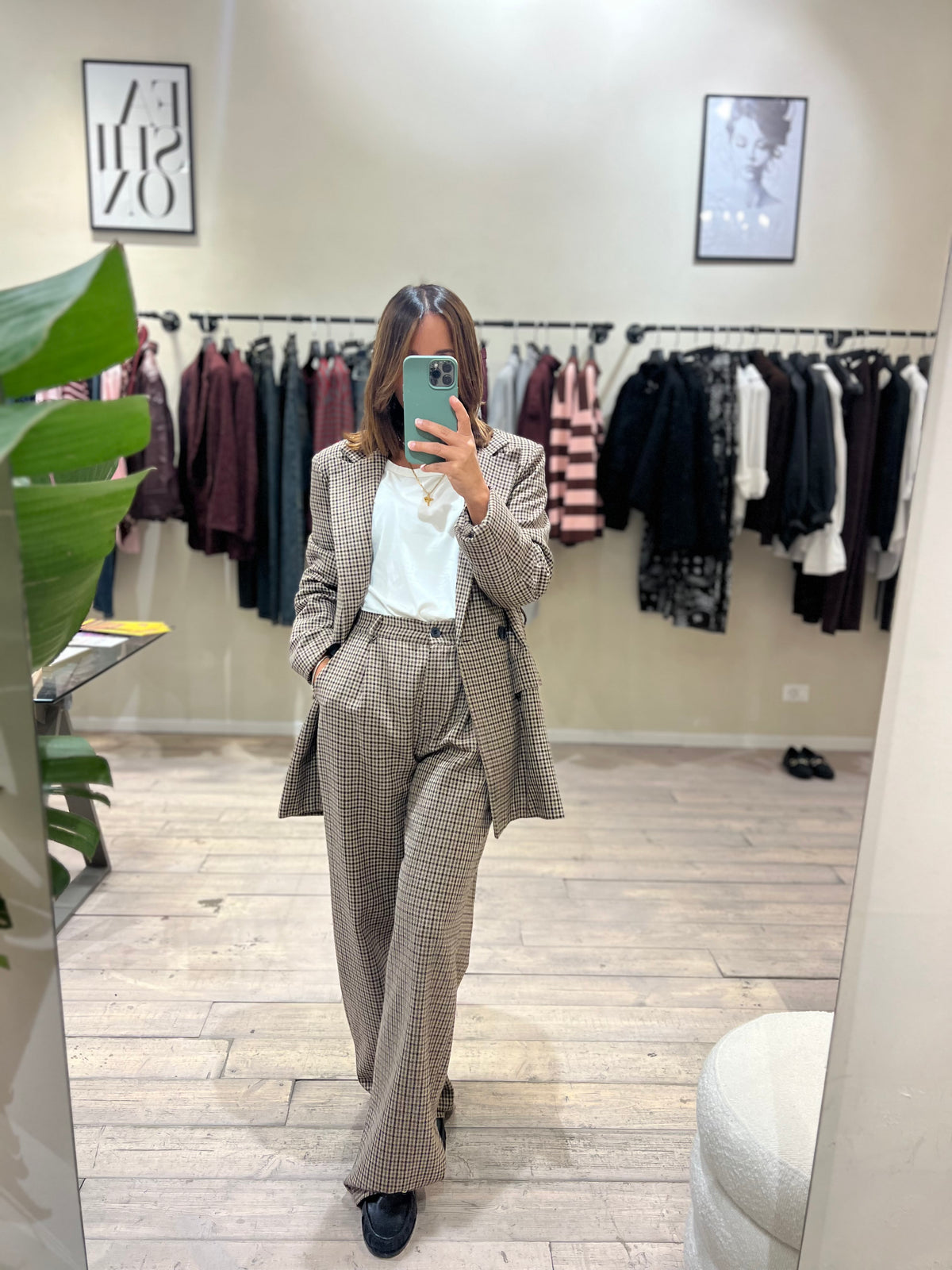 Completo giacca pantalone piedepool beige marrone