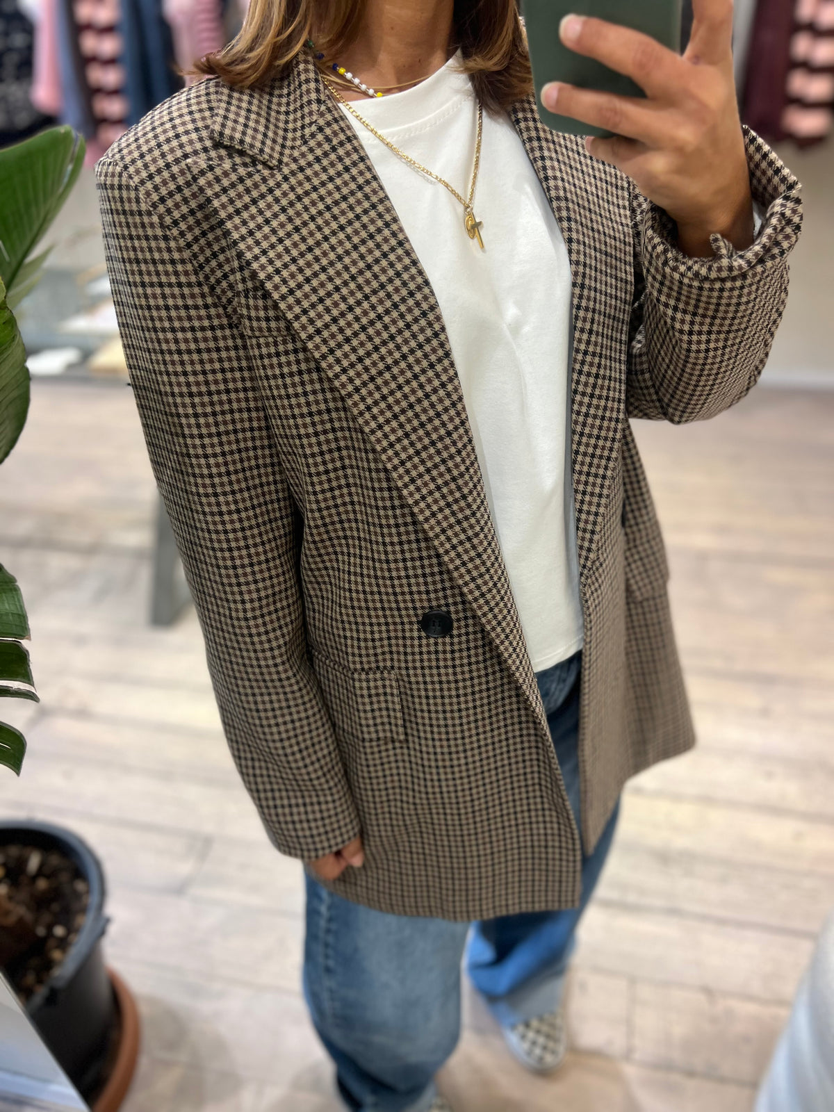 Completo giacca pantalone piedepool beige marrone